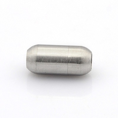 Tarnish Resistant 304 Stainless Steel Matte Surface Magnetic Clasps with Glue-in Ends STAS-O042-C-24-1