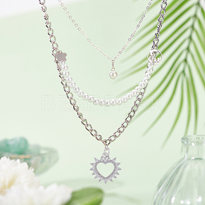 12Pcs 2 Colors Brass Micro Pave Clear Cubic Zirconia Pendants KK-DC0003-34-1