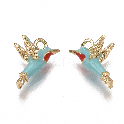 Brass Enamel Charms X-KK-T038-439G-1