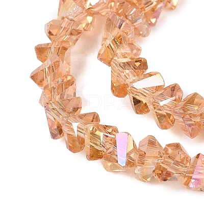 Electroplate Transparent Glass Beads Strands EGLA-Q139-01A-A05-1