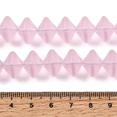 Frosted & Baking Paint Transparent Glass Beads Strands GL-CBA2ED2-01-1