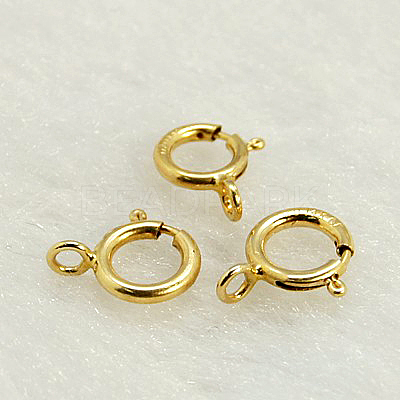 Yellow Gold Filled Spring Ring Clasps X-KK-G163-6mm-1-1