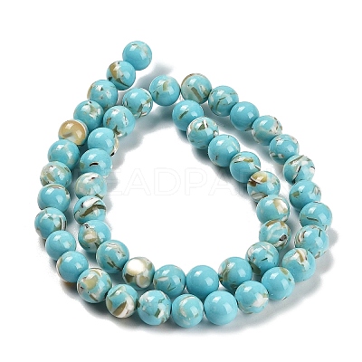 Assembled Synthetic Stone and Trochus Shell Beads Strands X-G-B128-08C-06-1