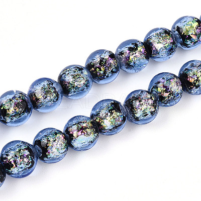 Handmade Foil Glass Beads Strands FOIL-N029-05B-1