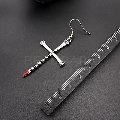 Halloween Cross Alloy Dangle Earrings FS-WG09240-01-1