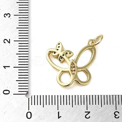 Brass Micro Pave Clear Cubic Zirconia Pendants LS-KK-U005-01K-G-1