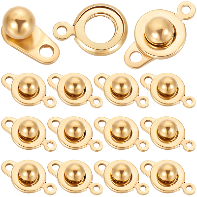 20Pcs 201 Stainless Steel Snap Clasps STAS-BBC0005-88A-1