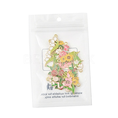 16Pcs 8 Styles Alloy Enamel Pendants ENAM-FS0003-93-1