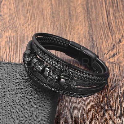 Imitation Leather Multi-strand Bracelets PW-WGE2E99-01-1