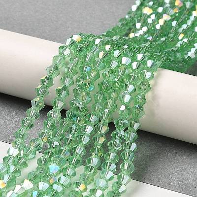 Transparent Electroplate Glass Beads Strands GLAA-F029-3mm-A24-1