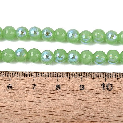 Electroplate Imitation Jade Glass Beads Strands LS-EGLA-Q132-6MM-01B-08-1