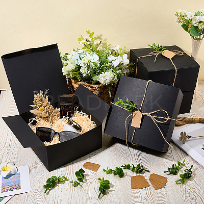 8Pcs Square Folding Kraft Paper Mailer Boxes CON-CP0001-018B-1