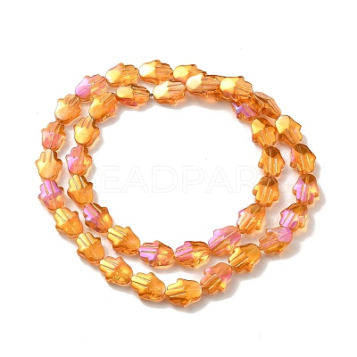 Transparent Electroplate Glass Beads Strands EGLA-F159-HR01-1