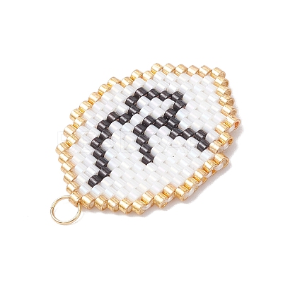 Glass Seed Beaded Twelve Constellations Pendants PALLOY-MZ00891-06-1