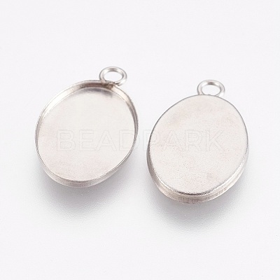 Tarnish Resistant 304 Stainless Steel Pendant Cabochon Settings STAS-F167-12P-1
