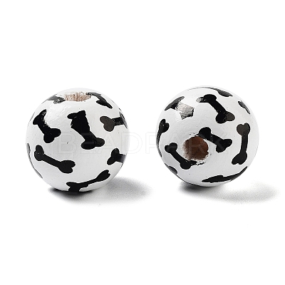 Dog Theme Wood Beads WOOD-M011-05B-01-1