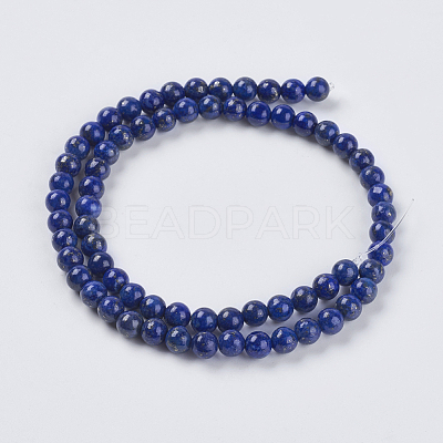 Natural Lapis Lazuli Beads Strands X-G-G423-6mm-A-1