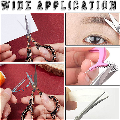 1Pc Peach Blossom Stainless Steel Scissors AJEW-SC0002-78B-1