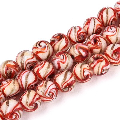 Handmade Gold Sand Lampwork Beads LAMP-T024-11F-1