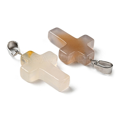 Natural White Agate Pendants G-T080-20-1