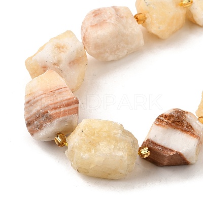 Raw Rough Natural Yellow Jade Beads Strands G-Z087-B22-1