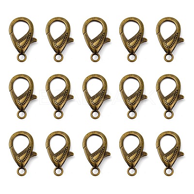 Tibetan Style Alloy Lobster Claw Clasps PALLOY-O027-AB01-1