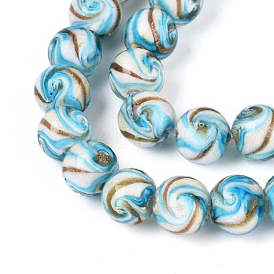 Handmade Gold Sand Lampwork Beads LAMP-T024-11C-1