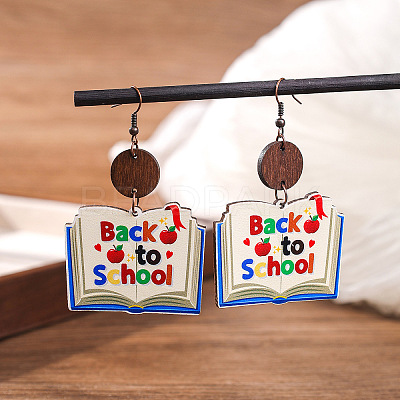 Teachers' Day Printed Wooden Dangle Earrings for Teachers FS-WG20E88-07-1