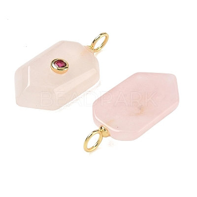 Natural Rose Quartz Pendants KK-CBAF9BC-20G-03-1