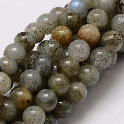 Natural Labradorite Round Beads Strands G-E329-8mm-48-1