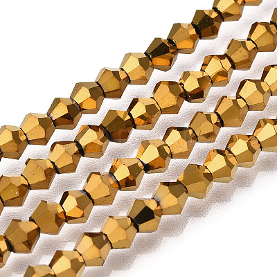 Electroplate Glass Bead Strands EGLA-R094-4mm-01-1