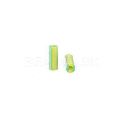 Opaque Colours Two Tone Seed Glass Bugle Beads SEED-T006-02A-02-1