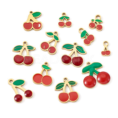 12Pcs 12 Styles 304 Stainless Steel Enamel Charms STAS-TA0003-33-1