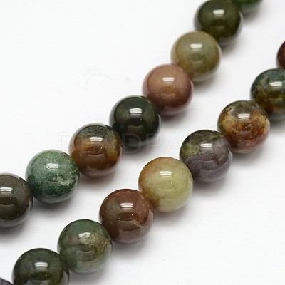 Natural Indian Agate Round Beads Strands G-F243-01-6mm-1