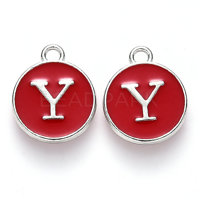Platinum Plated Alloy Enamel Charms LS-ENAM-S118-03Y-P-1