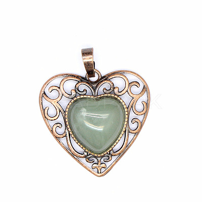 Retro Hollow Natural Aventurine Pendants PW-WGAB5DC-15-1