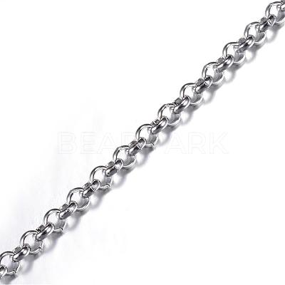 Tarnish Resistant 304 Stainless Steel Rolo Chains CHS-P002-01P-1MM-1