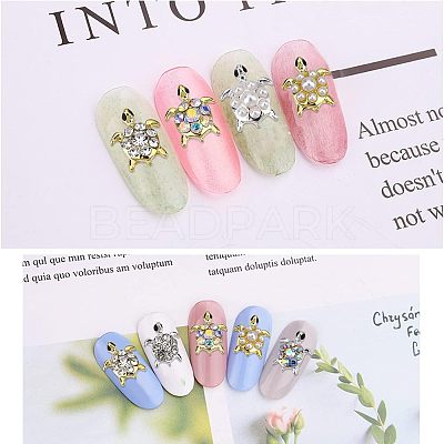 24Pcs 6 Styles Tortoise Zinc Alloy Cabochons MRMJ-OC0002-86-1