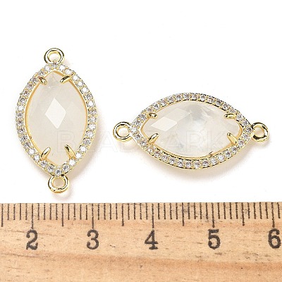 Natural Quartz Crystal Faceted Horse Eye Connector Charms G-G181-07G-09-1