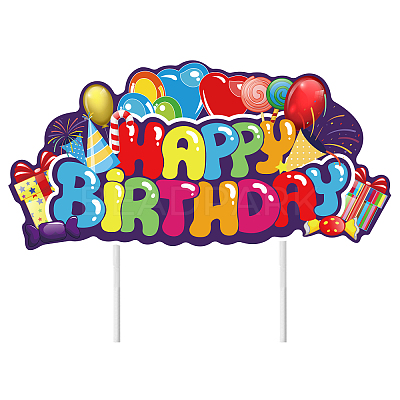 Plastic Yard Signs Display Decorations DIY-WH0248-014-1