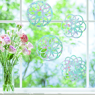 Waterproof PVC Colored Laser Stained Window Film Adhesive Stickers DIY-WH0256-053-1