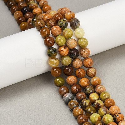 Natural Green Opal Beads Strands G-K245-A17-A04-1