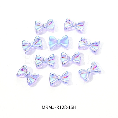 Electroplated Bowknot Resin Cabochons MRMJ-R128-16H-1