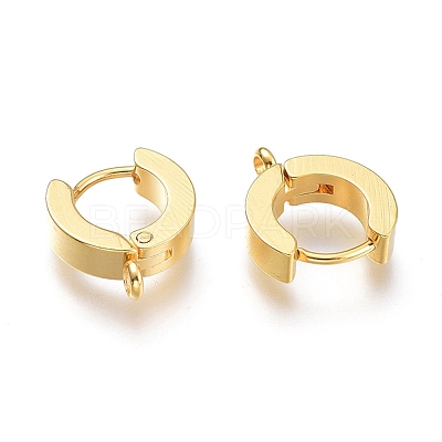 201 Stainless Steel Huggie Hoop Earrings Findings STAS-A167-01C-G-1