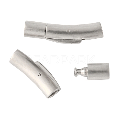 Tarnish Resistant Column 304 Stainless Steel Matte Bayonet Necklace Clasps STAS-I013-4mm-A-1