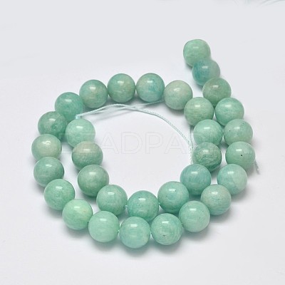 Grade AB Natural Amazonite Round Bead Strands G-M296-06-6mm-1