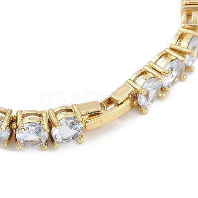 Rack Plating Brass Micro Pave Cubic Zirconia Chain Bracelets BJEW-P341-06A-G-1