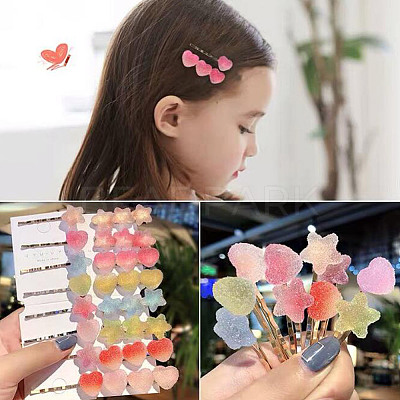 75Pcs 3 Styles Rainbow Color Resin Imitation Candy Cabochons RESI-GO0001-04-1