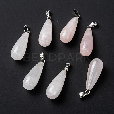 Natural Rose Quartz Pendants G-F707-18-1