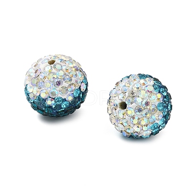 Gradient Color Design Polymer Clay Rhinestone Beads CLAY-NH0001-03D-1